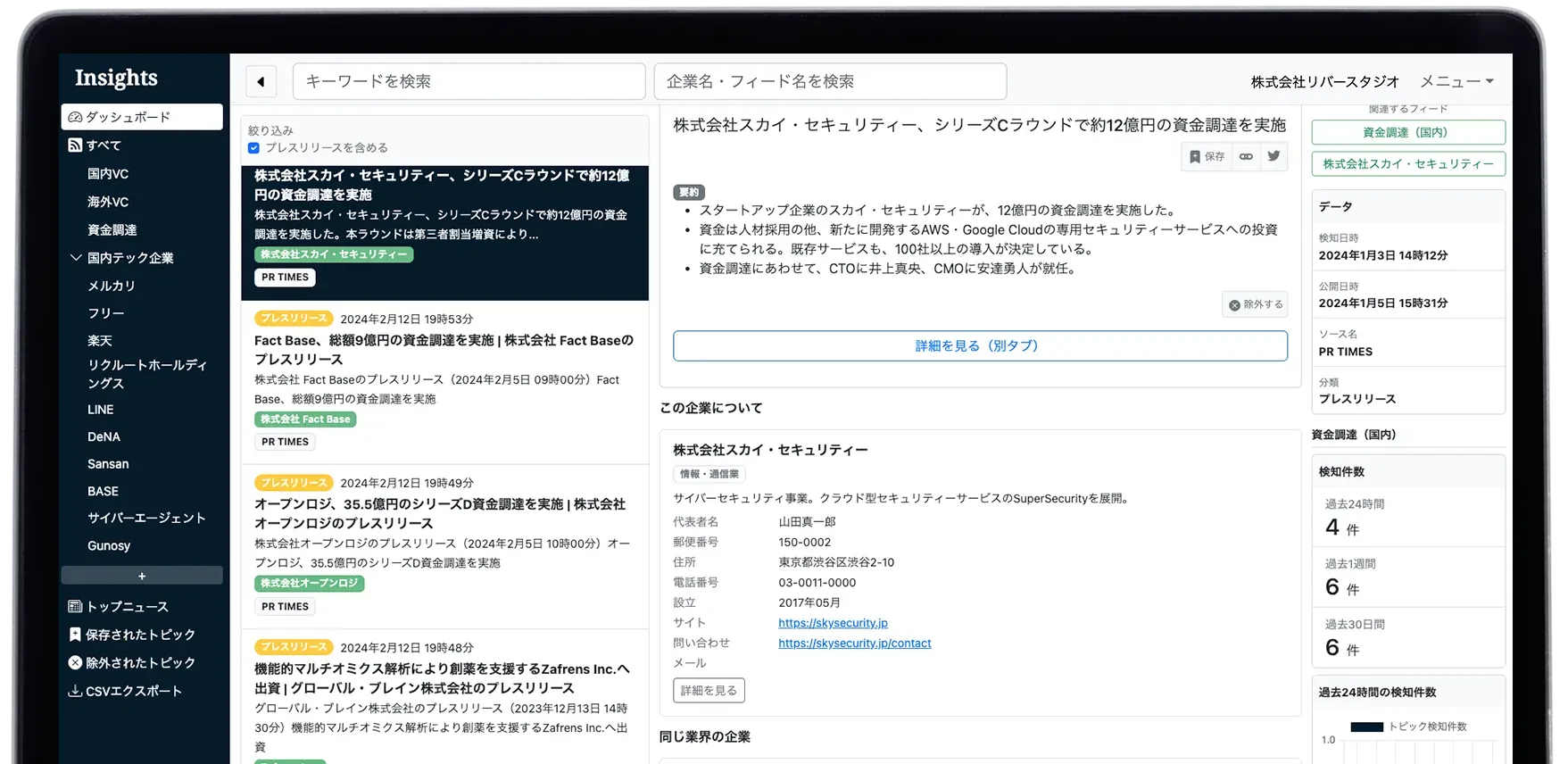 情報収集 SaaS の Insights（インサイツ）※現サービス名はStation